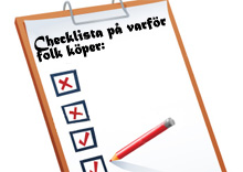 Checklista till varför folk köper