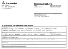 Exempel på f-skattsedel